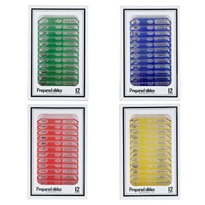 Image of HUAREW 48 PCS Prepared Microscope Slides Specimen Insects, Animals, Flowers, Plants, Biological Specimens, Slide, Enlightening Science Education for Kids Children Students