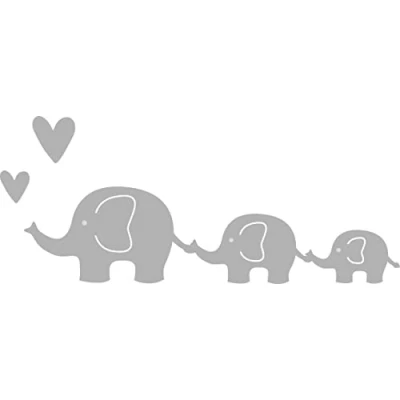 Image of Rayher Metal Cutting Dies with Elephant and Heart Design, set of Two Craft for Card Making Scrapbooking, 100% steel, 0.8 2.3cm x 0.7 9cm, 50260000