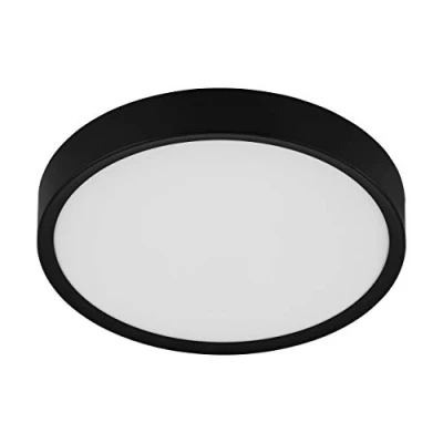 Image of EGLO Musurita LED Ceiling Light, 1 Bulb Living Room Lamp, Kitchen Lamp Made of Steel and Plastic, Hallway in Black, White, Diameter 34 cm