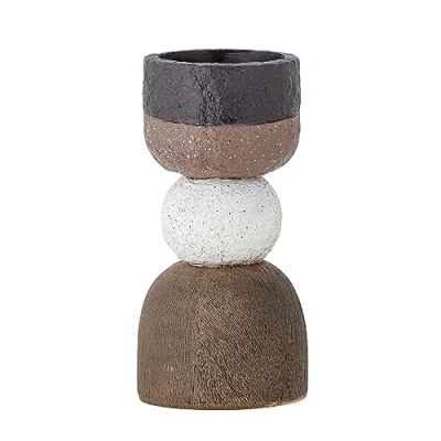 Image of Creative Collection Marjun Brown Votive, Polyresin Candlestick with Robust Surface, Saffron &amp; Ginger Theme, Perfect for Tealight Candles (D4xH2 cm), Durable Home Decor Piece D5.5xH11 cm