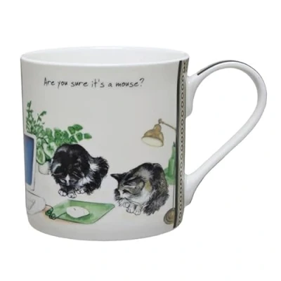 Image of Little Dog Laughed Office Cats is It A Mouse Mug in Gift Box Digs &amp; Manor Range LDM52