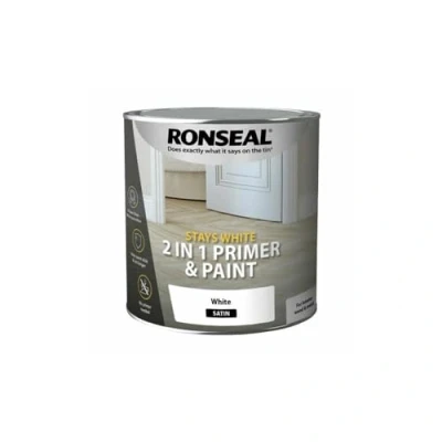 Image of Ronseal RSLSW21MP25L Stay 2 in 1 Matt Paint, White, 2.5 Litre
