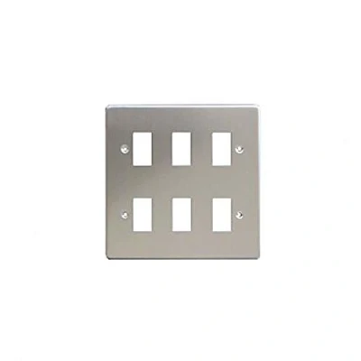 Image of Varilight XDSPG6 P Power Grid 6 Spaces Brushed Steel
