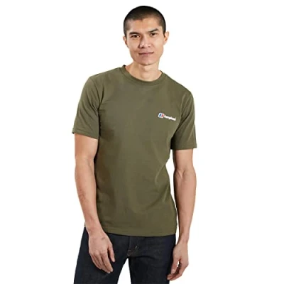 Image of Berghaus Men&#039;s Organic Front &amp; Back Classic Logo T Shirt, Ivy Green, XS