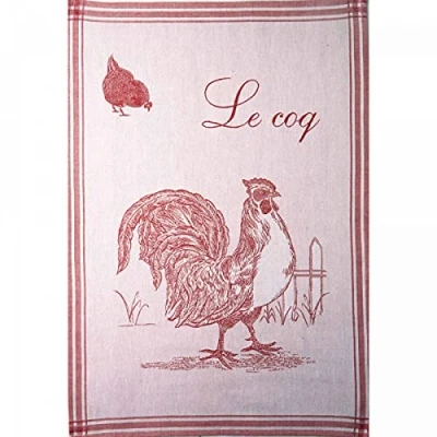 Image of PJ Cockerel Tea Towel Red