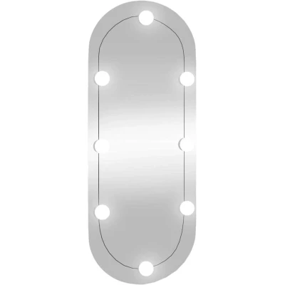 Image of vidaXL Wall Mirror with LED Lights 30x70 cm Glass Oval