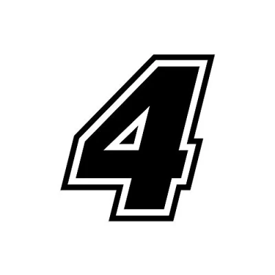 Image of 4R Quattroerre.it 13374 Racing Number 4 Moto GP, Black, 10 x 9,5 cm
