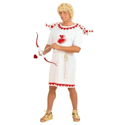 Image of Widmann 10131386 74572 Herrenkostüm Amor Glücksbote Men&#039;s Costume Lucky Messenger, White/red, XL