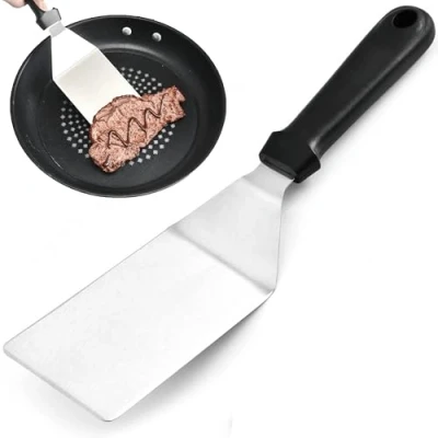 Image of XFLYP Griddle Spatula, Stainless Steel Metal Scraper and Pancake Flipper or Hamburger Turner, Great for BBQ Grill Flat Top Cooking