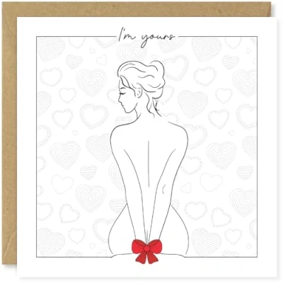 Image of Beau Willows I&#039;m Yours Romantic Valentine&#039;s Day Card for Husband Boyfriend Him Wedding Anniversary Rude Adult Love Design