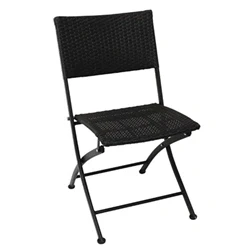 Image of Bolero PE Wicker Folding Chair Set (2 pack)
