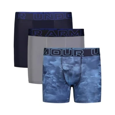 Image of Under Armour Boys&#039; Performance Boxer Briefs, Lightweight &amp; Smooth Stretch Fit, 3 pack Windstream Print, L