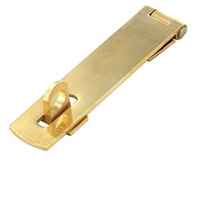 Image of Solid Brass Hasp &amp; Staple for Cupboard/Cabinet Door 1 x 75mm