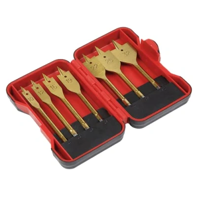Image of Sealey Flat Wood Drill Bit Set 7pc 1/4&quot;Hex Shank