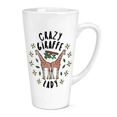 Image of Crazy Giraffe Lady Stars 17oz Large Latte Mug Cup