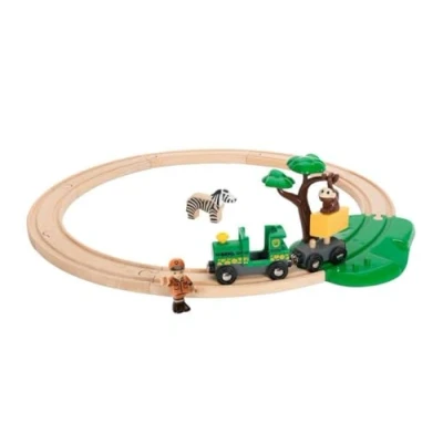 Image of BRIO World Safari Train Set for Kids Age 3 Years Up Wooden Railway Expansions and Accessories