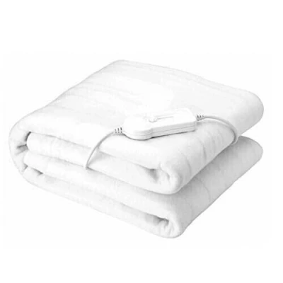 Image of Marco Paul electric blanket king size heated Underblanket with 3 heat settings, overheat protection Easy Fit machine washable (White (160cm))