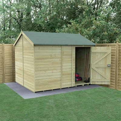 Image of 10&#039; x 8&#039; Forest Timberdale 25yr Guarantee Tongue &amp; Groove Pressure Treated Windowless Reverse Apex Shed (3.06m 2.52m)