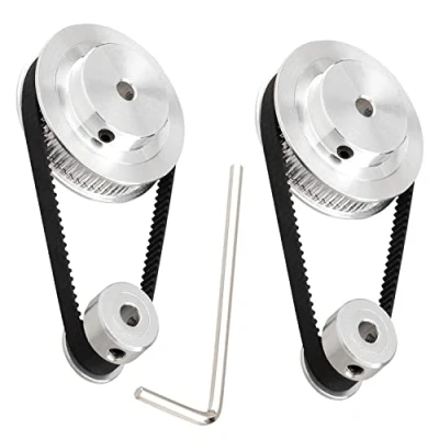 Image of TUZUK 2PCS Set GT2 Synchronous Wheel 20&amp;60 Teeth 5mm Bore Aluminum Timing Pulley with Length 200mm Width 6mm Belt (20 60T 5B 6)