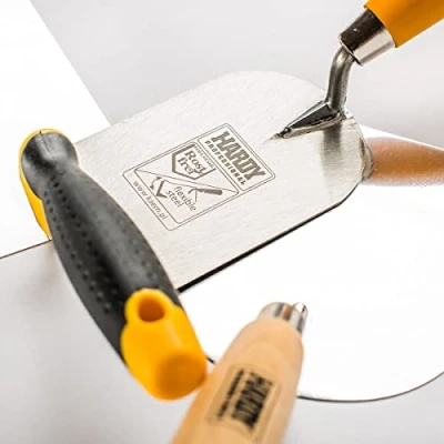 Image of Hardy Toothed Trowel Series 2k*28* for Nail Polish Shaving Plaster Glue Tools Handle Wooden Construction Renovation Work Spatula Size 8x8cm