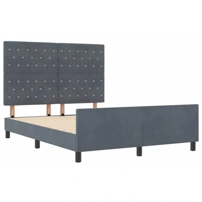 Image of Bed Frame Dark Grey 160x200 cm Velvet vidaXL