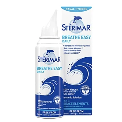 Image of Sterimar Breathe Easy, Daily Nasal Spray For Cold, 100% Natural Sea Water, 100 ml