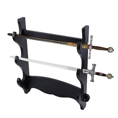 Image of 3 Tier Wall Mount Sword Holder, Samurai Katana Holder Hanger Bracket Display Parts Mounted