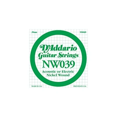 Image of D&#039;Addario .039 Nickel Wound Single String for Electric Guitar