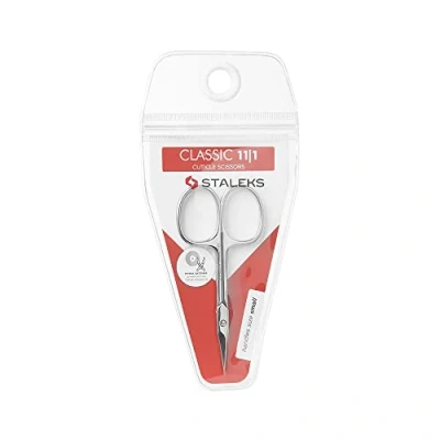 Image of STALEKS Classic 11 Type 1 Cuticle Scissors Premium Quality Manicure Stainless Steel Curved for Cuticles Long Lasting Beauty Nail Care