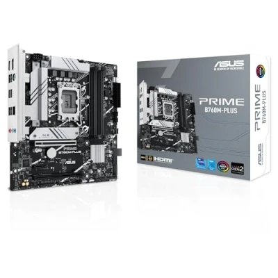 Image of ASUS Prime B760M PLUS Intel B760 LGA 1700 mATX Motherboard (PCIe 4.0, M.2, Realtek 2.5Gb Ethernet, DP, HDMI, SATA 6Gbps, USB Type C, Pre Assembled I/O Protector, Aura Sync)