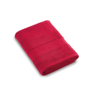 Image of Pure Cotton Set of 2 Towels &amp; Bath Sheets Combed Fabric Standard 100 Oeko TEX Washable 40C x 50 cm / 70 140 Burgundy