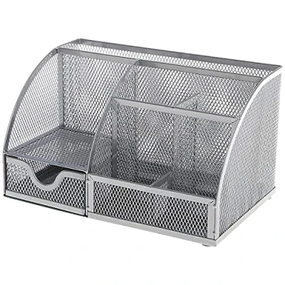 Image of Q Connect Curved Desktop Organiser Silver