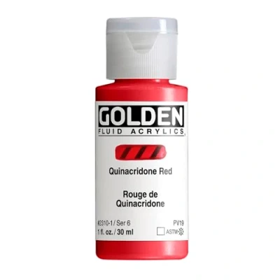Image of Pro Art Golden Fluid Acrylic Paint 1 oz Quinacridone Red