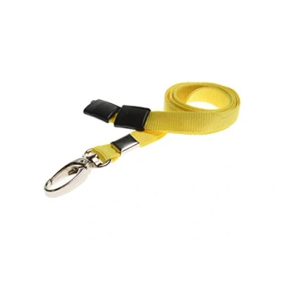 Image of Lanyard Neck Strap ID Card Pass Badge Holder with Metal Clip and Safety Breakaway for Staff, NHS, Teachers, Nurse (1 Yellow Lanyard)