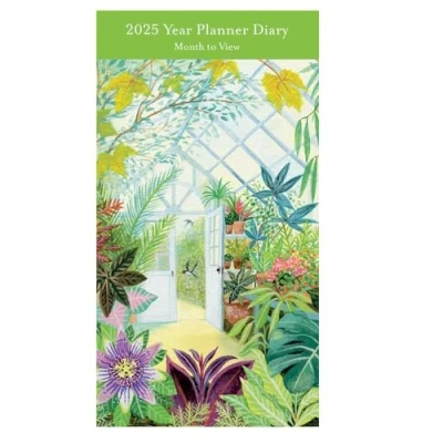 Image of Museums &amp; Galleries 2025 Slimline Year Planner Month To View Diary Inside the Glasshouse Design