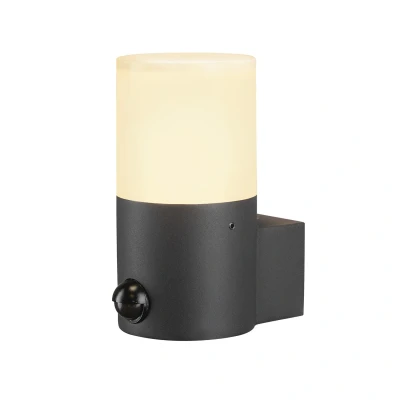 Image of SLV Grafit outdoor wall light cylindrical with sensor