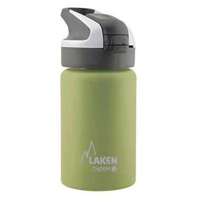 Image of LAKEN Double Walled Stainless Steel Vacuum Thermal Water Bottle (0.35L Khaki) 24 Hour Cold Technology Ideal for Work or Sport Airtight Closure and Vertical Use