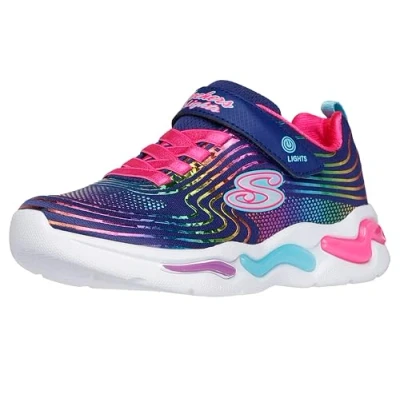 Image of Skechers Flutter Heart Lights Trainers, Pink, 3 UK
