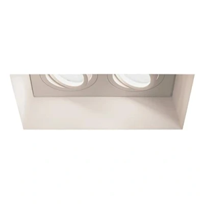 Image of Blanco 2 Light Twin Adjustable Recessed Downlight Plaster, GU10