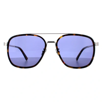 Image of Police Aviator Womens Dark Havana Blue SPLC49 Lewis 21 Brown Metal One Size