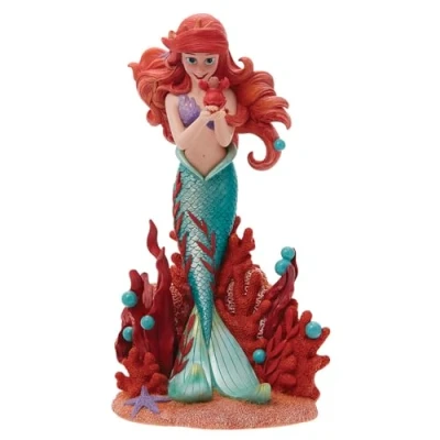 Image of Enesco Disney Showcase Botanical The Little Mermaid Ariel Holding Sebastian Figurine, 8 Inch, Multicolor