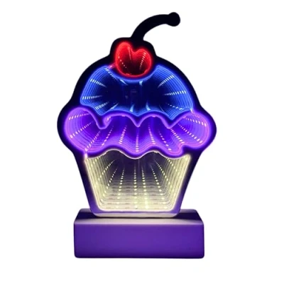 Image of Gleneagles Cupcake Infinity Light Neon Sign Making The Perfect Gaming Accessories for Room. Cute Bedroom Accessories, Stunning with Effect. Desk Accessories.