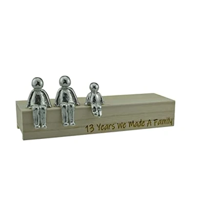 Image of 13th Anniversary Idea 13 Years We Made A Family Metal Ornament Choose Your Combination Box &amp; Woodgrain May Vary(1 Child)
