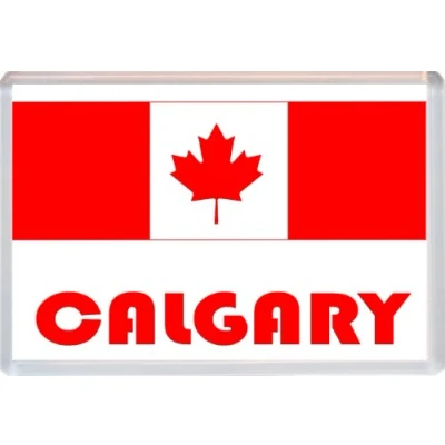 Image of Calgary Alberta Canadian Flag Canada Town &amp; Cities Jumbo Fridge Magnet
