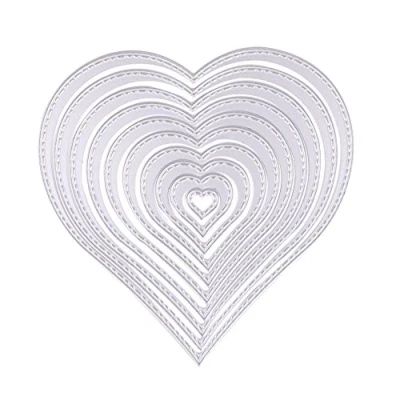 Image of U horizon 10pcs LOVE Heart Cutting Dies, DIY Scrapbooking Metal Embossing Stencil For Album Paper Card Art Craft