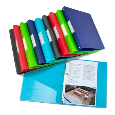 Image of Rapesco 1814 4 Ring Binders with Antibacterial Protection, 35 mm Spine, A4, Assorted Colours, Pack of 10