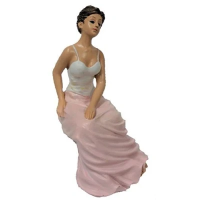 Image of Melody Jane Dolls House People Victorian Lady in Bodice Sitting Resin Figure