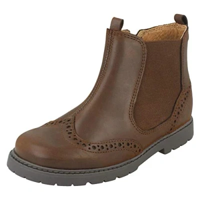 Image of Start rite Boys Brown Leather Chelsea Zip Up Boots (10.5 UK Child, numeric_10_point_5)
