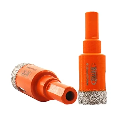 Image of BGTEC Dry Diamond Core Drill Bit, 2Pcs 20mm Vacuum Brazed Hole Saw with Triangle Shank for Porcelain Tile Ceramic Granite Marble Masonry