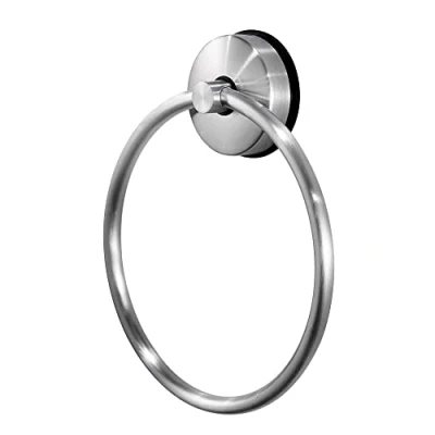 Image of JOMOLA Towel Ring Suction Rail for Bathroom Stainless Steel Kitchen Rack Drill Free Bath Holder Accessories Brushed Finish